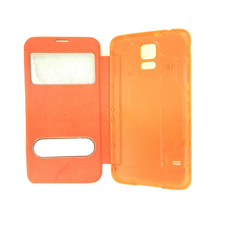 Flip cover cache batterie Orange Samsung Galaxy S5