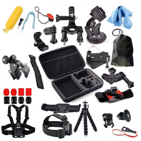 Malette Lot de 21 accessoires professionnels pour GoPro Hero4 Black/Silver
