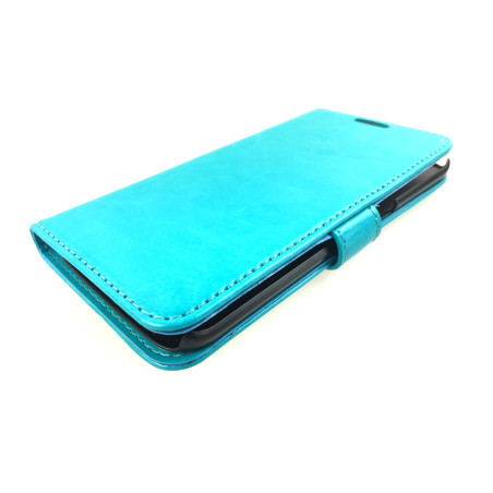 Etui cuir bleu ciel Samsung Galaxy S6 edge