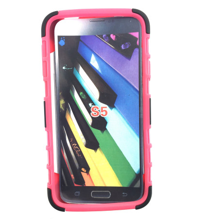 Coque antichoc avec support vidéo Samsung S5 Rose