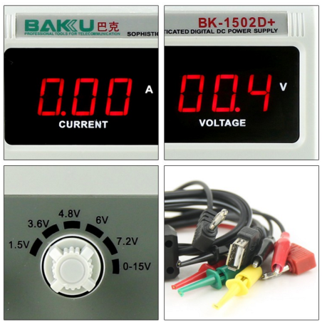 Source d'alimentation numérique réglable Baku BK-1502D+