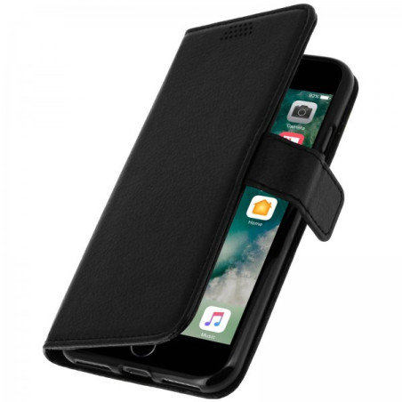 Etui cuir portefeuille iPhone 7 Noir