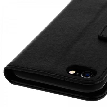 Etui cuir portefeuille iPhone 7 Noir