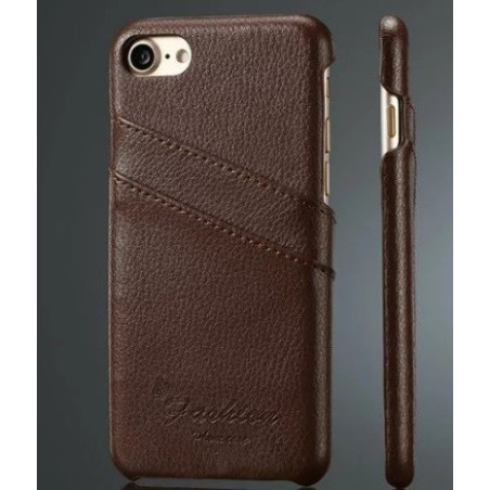 Coque cuir iPhone 7 Plus marron