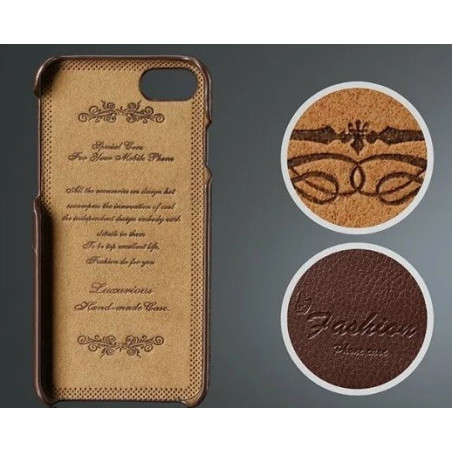 Coque cuir iPhone 7 Plus marron