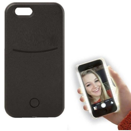 Coque Selfie lumineuse iPhone 6/6S noir