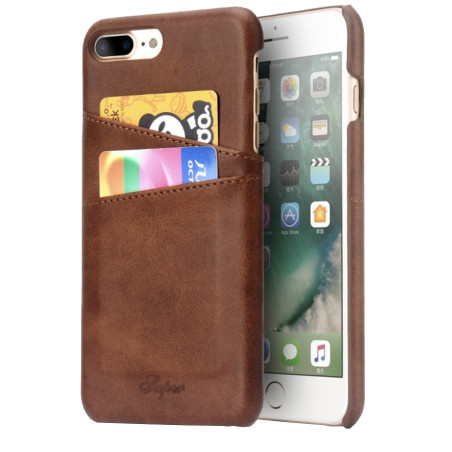 Coque cuir iPhone 7 Plus marron