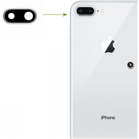 Lentille caméra arrière iPhone 8 Plus Argent 