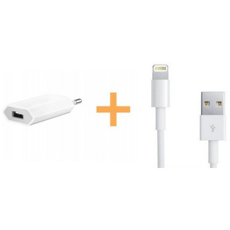 Pack Câble usb Lightning iPhone 5 + Chargeur secteur