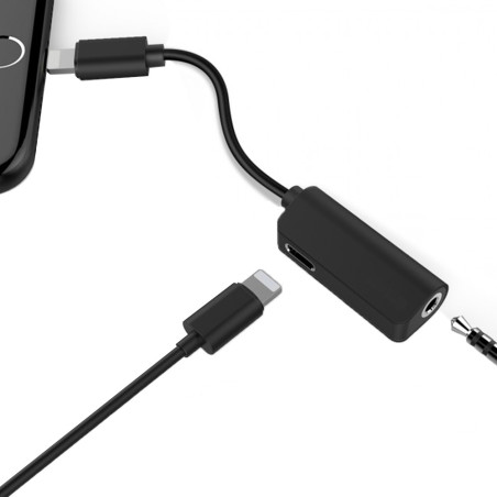 Adaptateur lightning charge + jack 3,5mm 