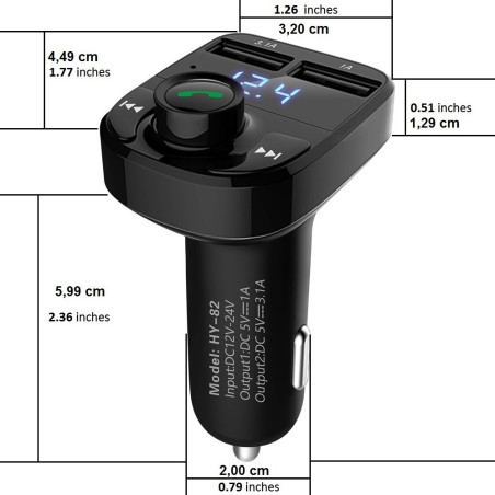 Transmetteur FM allume cigare 3,1A