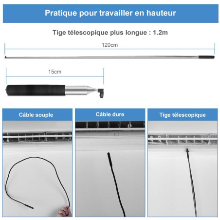 Endoscope étanche iPhone/Android/iOS/Tablette