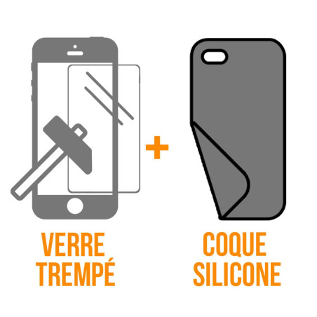 Coque silicone + verre trempé Samsung Galaxy S10