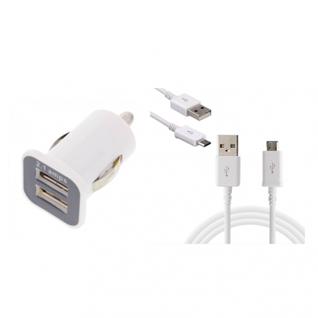 Cable Chargeur Allume Cigare Lightning pour IPHONE 12 ProPort USB Prise  Voiture (BLANC)