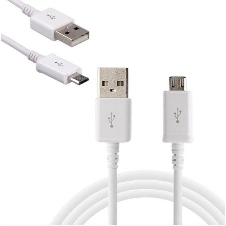 Prise double allume cigare + câble micro usb blanc