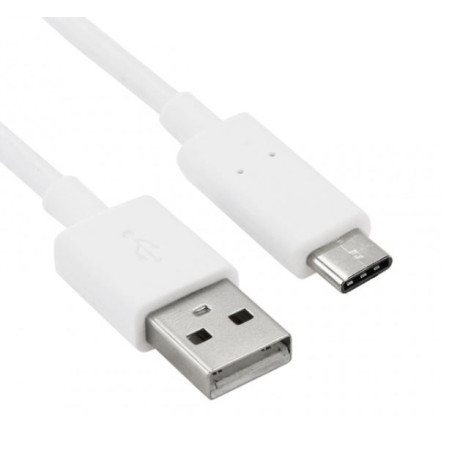 Prise double allume cigare + câble USB-C blanc