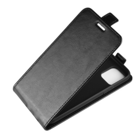 Etui à clapet simili cuir noir iPhone 11 Pro Max