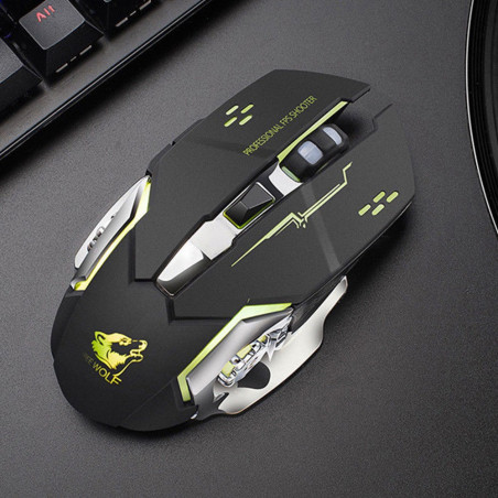 Souris gaming sans fil noire