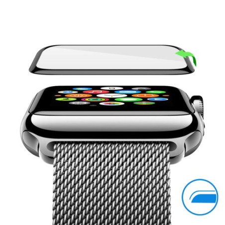 Film verre trempé incurvé contour noir Apple Watch Série 5 44 mm