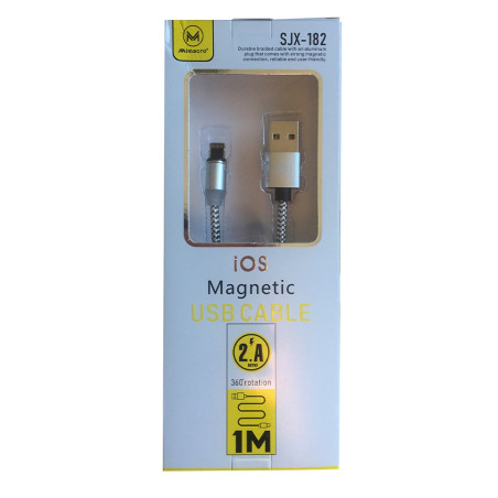 Câble lightning magnétique gris avec packaging