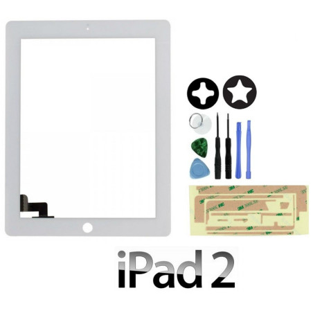 Vitre écran tactile blanc pour iPad 2 + outils