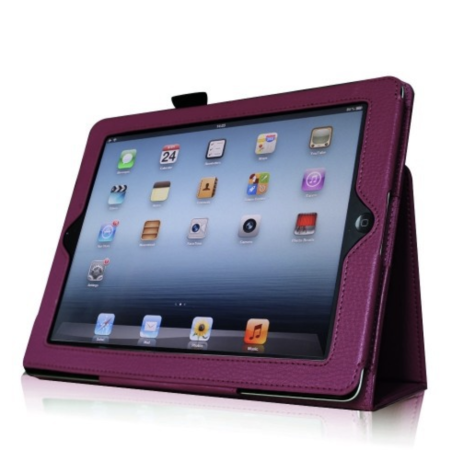 Etui cuir violet iPad 2 / 3 / 4