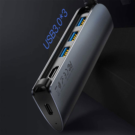 Hub USB-C 5 ports (3 x USB 3.0 + HDMI + USB-C)