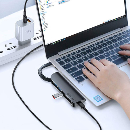 Hub USB-C 5 ports (3 x USB 3.0 + HDMI + USB-C)