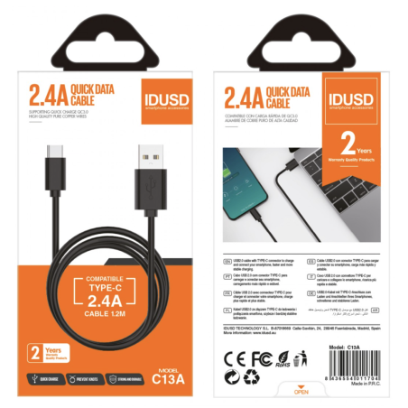 Câble USB-C Noir 1,2 m - IDUSD