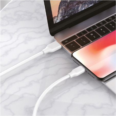 Câble USB Lightning 2m 2.4A Blanc - IDUSD