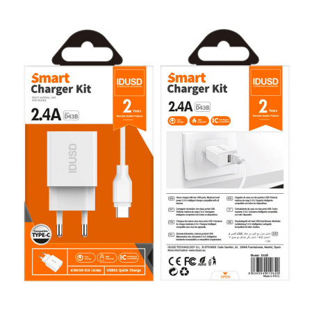 Chargeur complet fast charge USB-C blanc - IDUSD