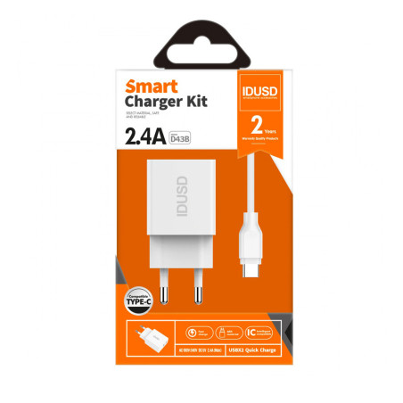 Chargeur complet fast charge USB-C blanc - IDUSD