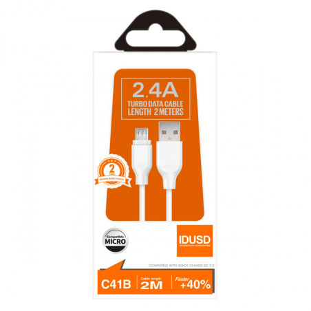 Câble micro USB Blanc 2m - IDUSD