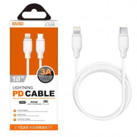 Câble 2 en 1 USB vers USB-C+Lightning 60W noir 1,2m-IDUSD