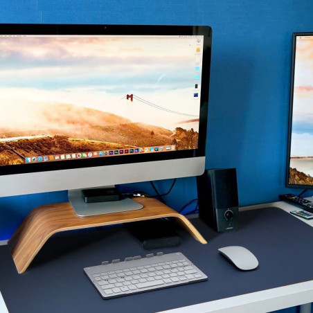 Tapis de Bureau Bleu Foncé et Jaune