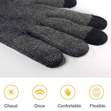 Gants tactiles moto Noir