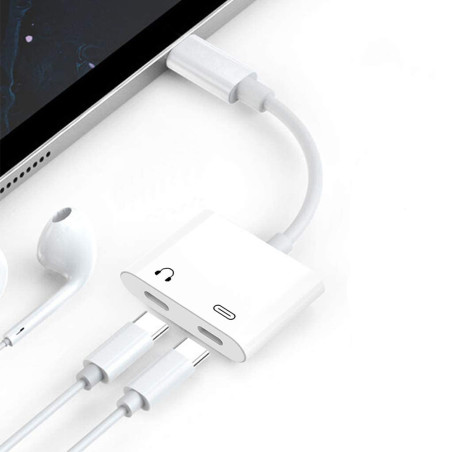 Adaptateur USB-C charge + audio