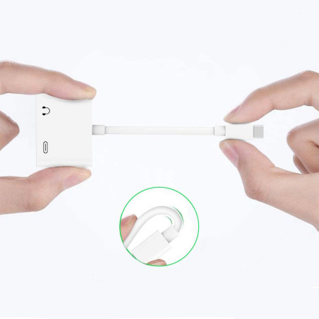 Adaptateur USB-C charge + audio