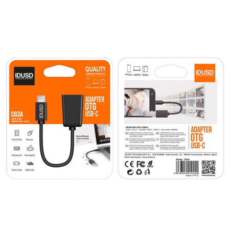 Adaptateur USB-C vers USB Noir - IDUSD