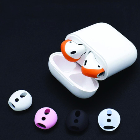 Étuis airpods en silicone anti-dérapant noir