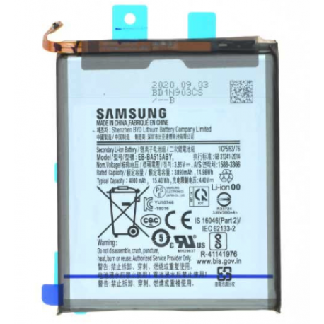 Batterie Li-ion pour Samsung Galaxy A51-4000 mAh Accessoires d'origine Samsung avec écran 