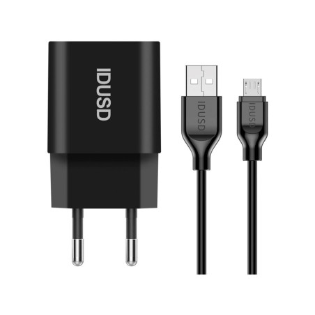 Chargeur 2 en 1 micro USB 2.4A noir - IDUSD