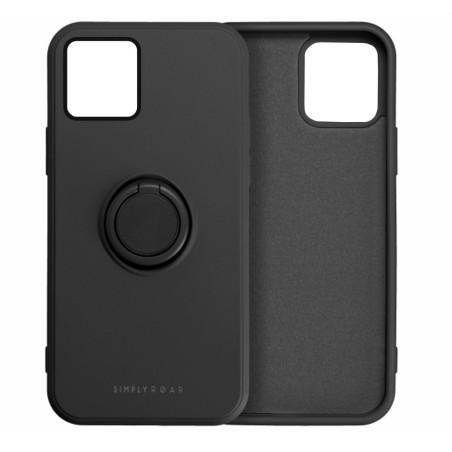 Coque silicone anneau intégré noir iPhone 13