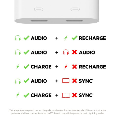 Adaptateur lightning RockStar charge + audio Belkin