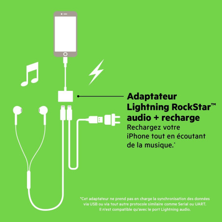 Adaptateur lightning RockStar charge + audio Belkin