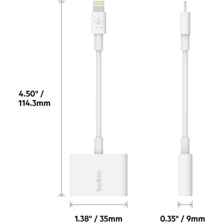 Adaptateur lightning RockStar charge + audio Belkin