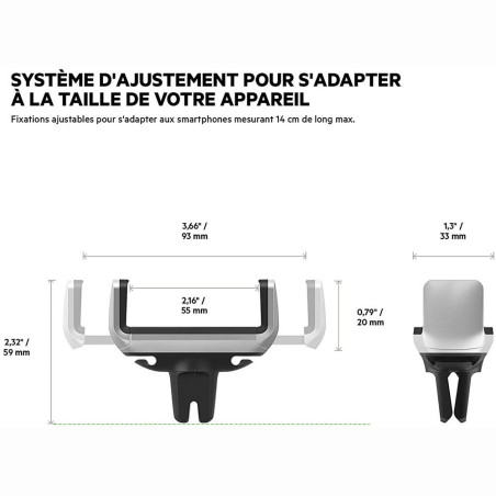 Support voiture grille aération Belkin