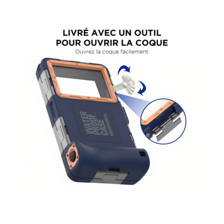 Boîtier waterproof smartphone universel noir 15m