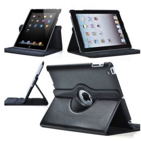 Etui cuir noir 360° iPad 2/3