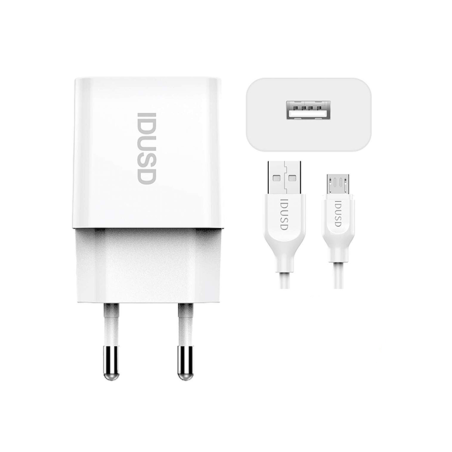 Chargeur fast charge micro USB blanc - IDUSD